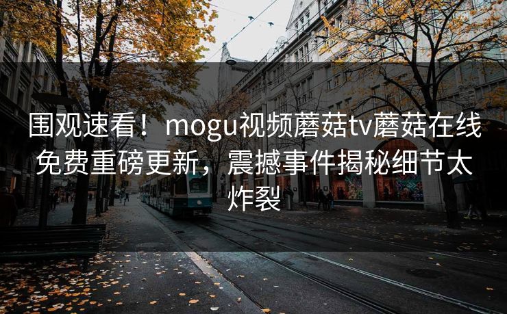 围观速看！mogu视频蘑菇tv蘑菇在线免费重磅更新，震撼事件揭秘细节太炸裂
