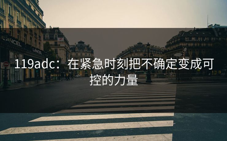 119adc:在紧急时刻把不确定变成可控的力量 119adc:在紧急时刻把不确定变成可控的力量